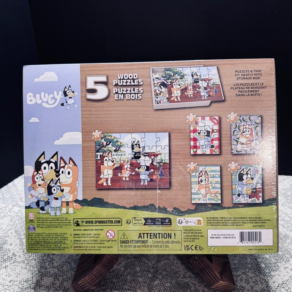 Bluey 5 Wood Puzzles - Picture 2 of 3
